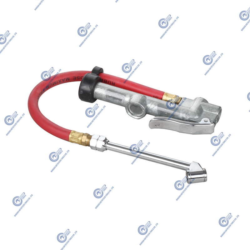 TG-27 Çift Kafa Hava Chuck ile Lastik Şişirme Göstergesi 15 ”Hava Hortumu 10-160 Psi